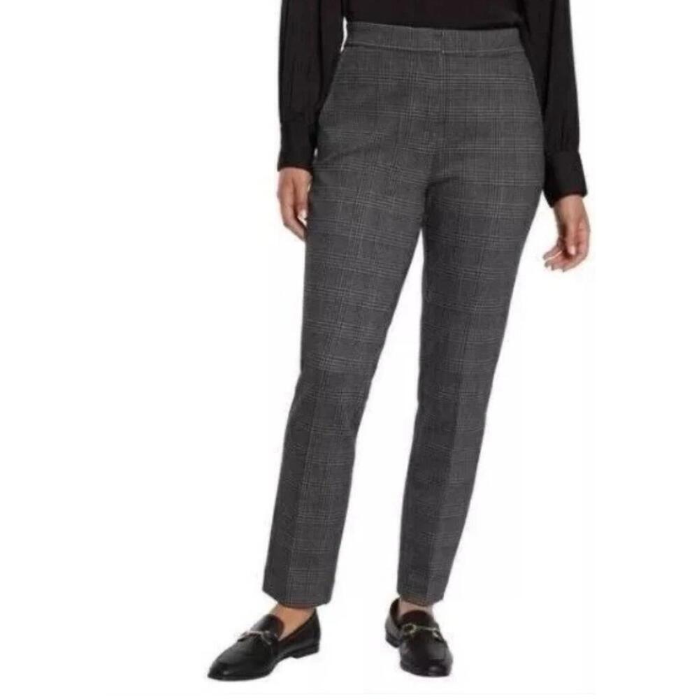 Banana Republic Womens 8 Dress Pants Charcoal Plaid Size.8. AU